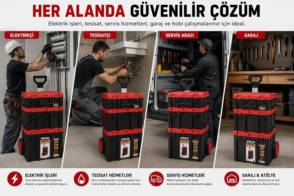 Super Bag 3'lü Takım Çantası Seti — görsel 3/6