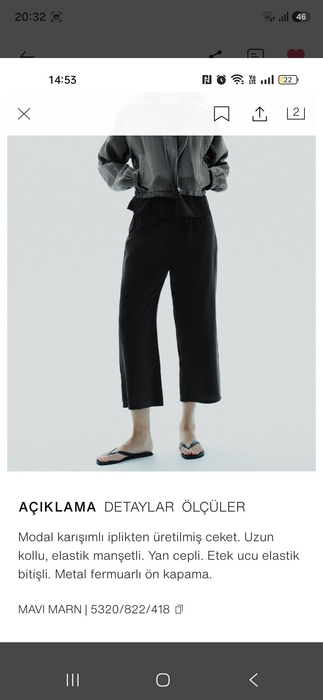 Zara İnce Bomber Ceket — görsel 7/8