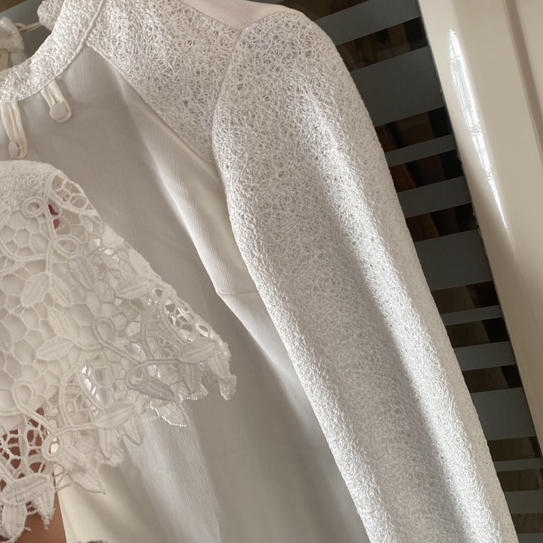 Beyaz Dantel Detaylı Bluz şık — görsel 10/13