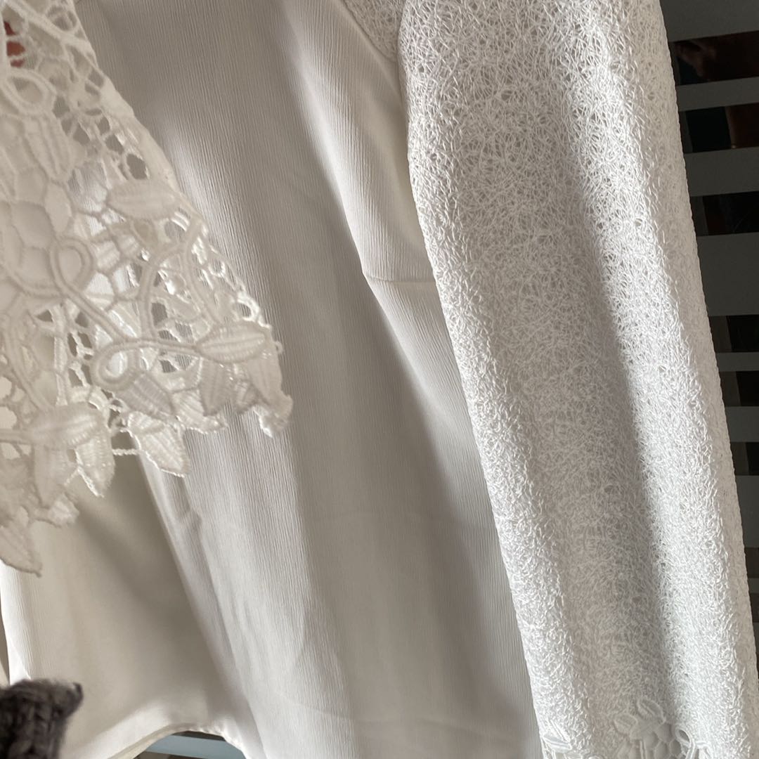 Beyaz Dantel Detaylı Bluz şık — görsel 11/13