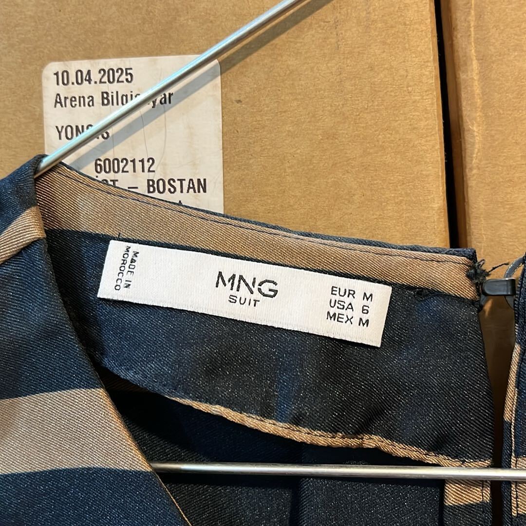 Mango M Beden Saten Çizgili Bluz — görsel 5/8