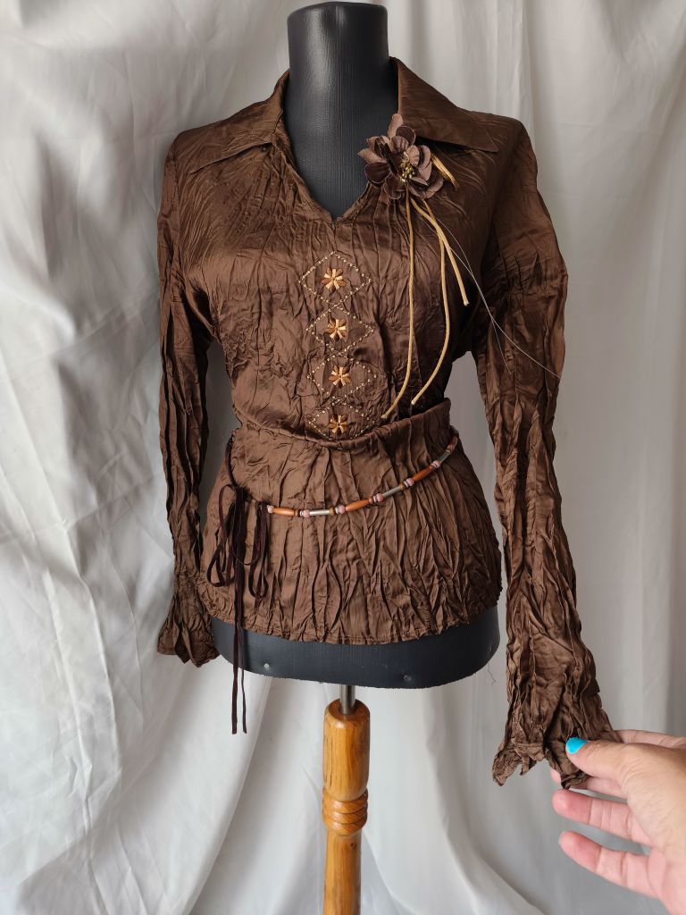 Y2k Thrift vintage Nakışlı Bluz gömlek — görsel 5/17