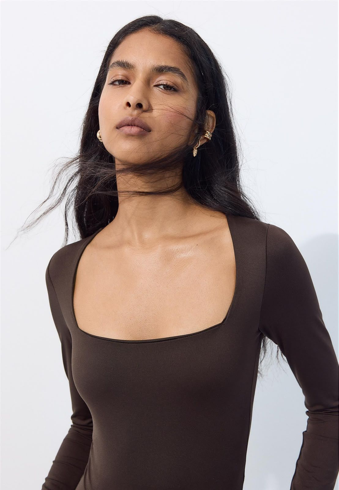 Zara Kare Yaka Uzun Kollu Bodysuit 🤍 — görsel 3/10