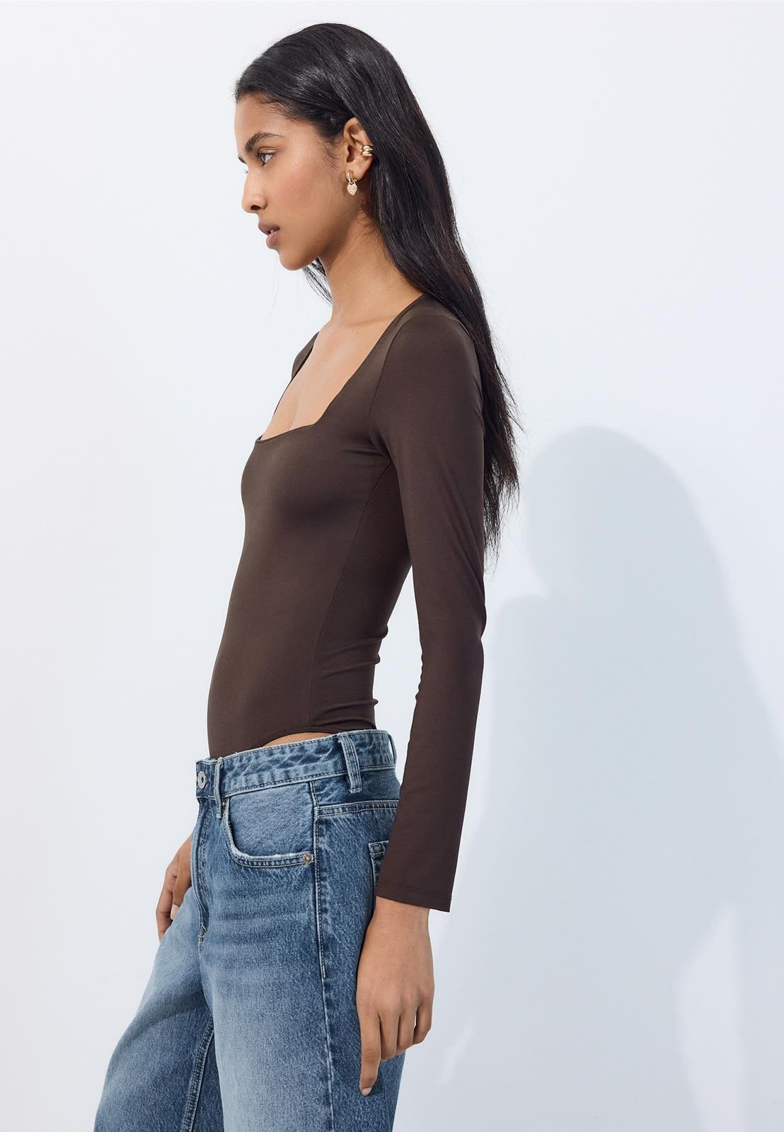 Zara Kare Yaka Uzun Kollu Bodysuit 🤍 — görsel 2/10