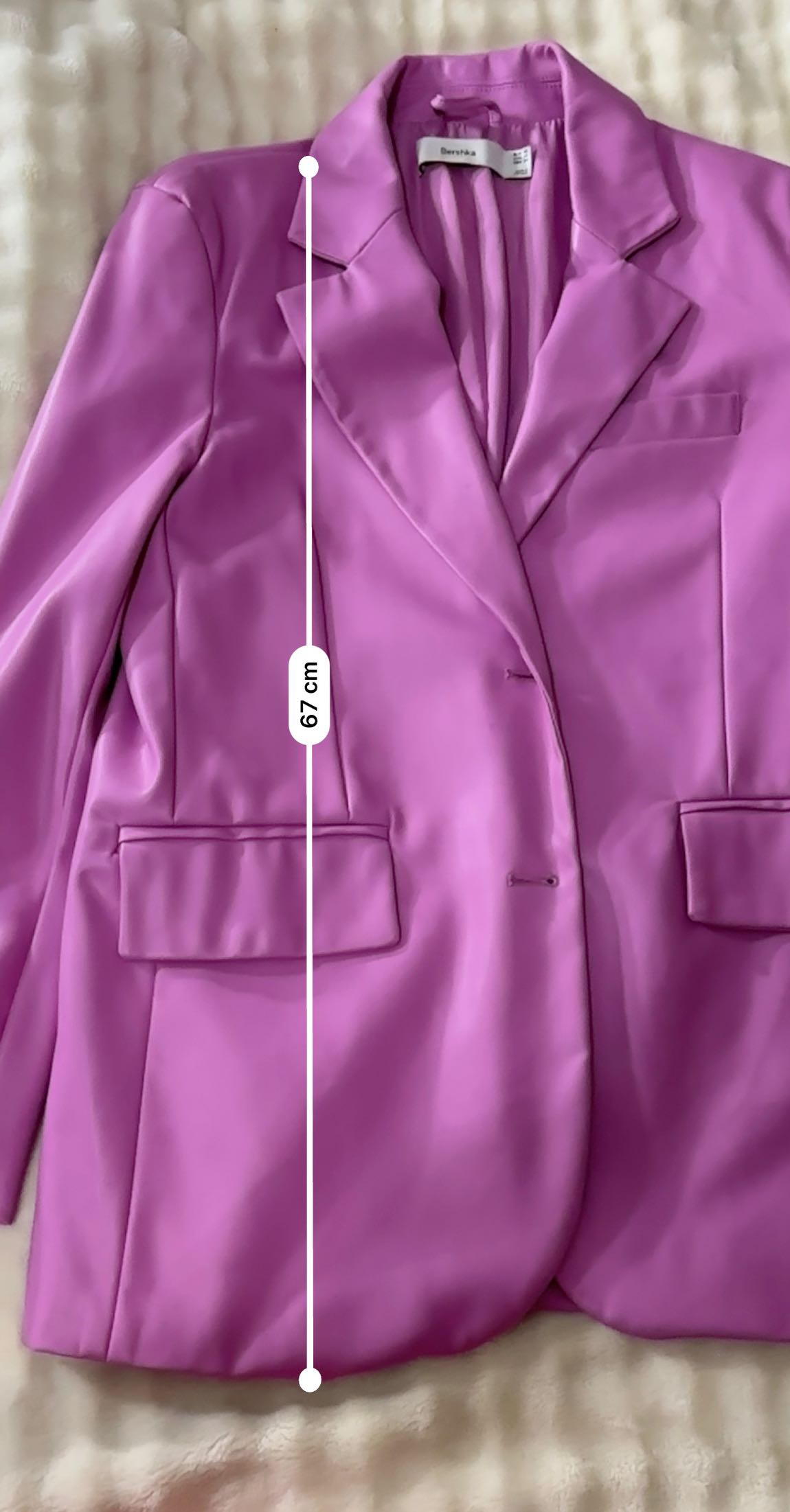 Bershka Pembe Deri Ceket — görsel 6/8