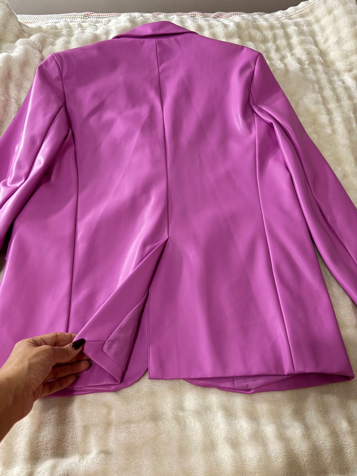Bershka Pembe Deri Ceket — görsel 7/8