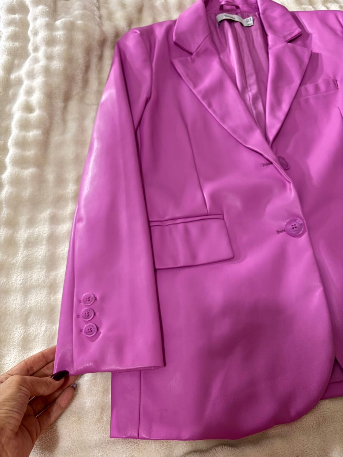 Bershka Pembe Deri Ceket — görsel 8/8