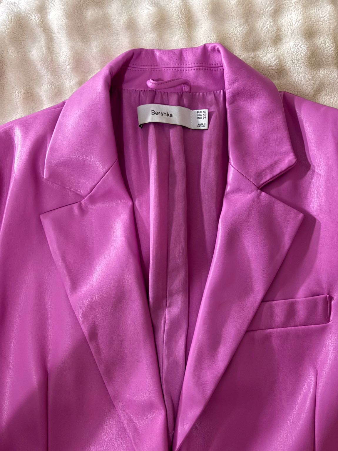 Bershka Pembe Deri Ceket — görsel 4/8