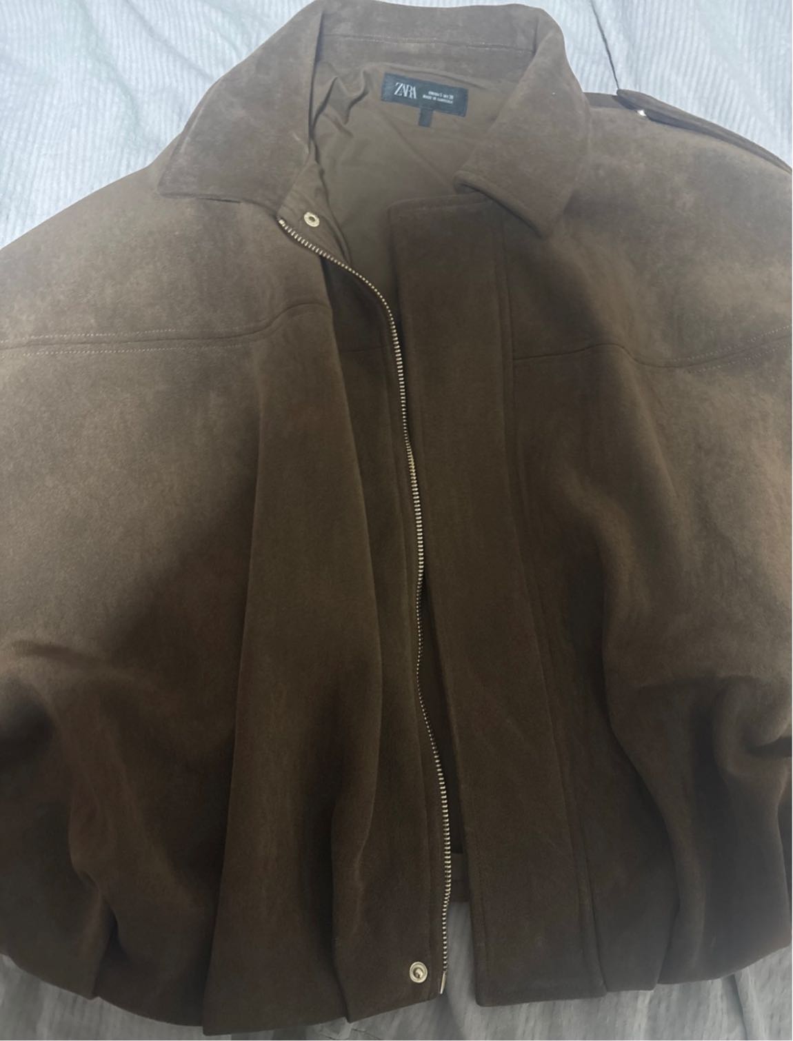 Zara Süet Görünümlü Bomber Ceket — görsel 3/5