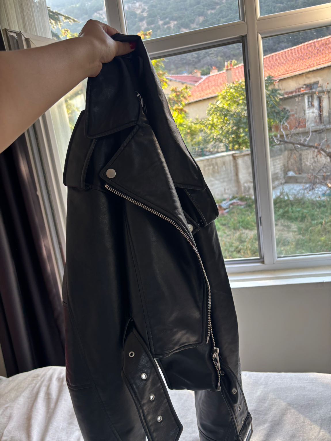 Zara Siyah Deri Ceket — görsel 5/6