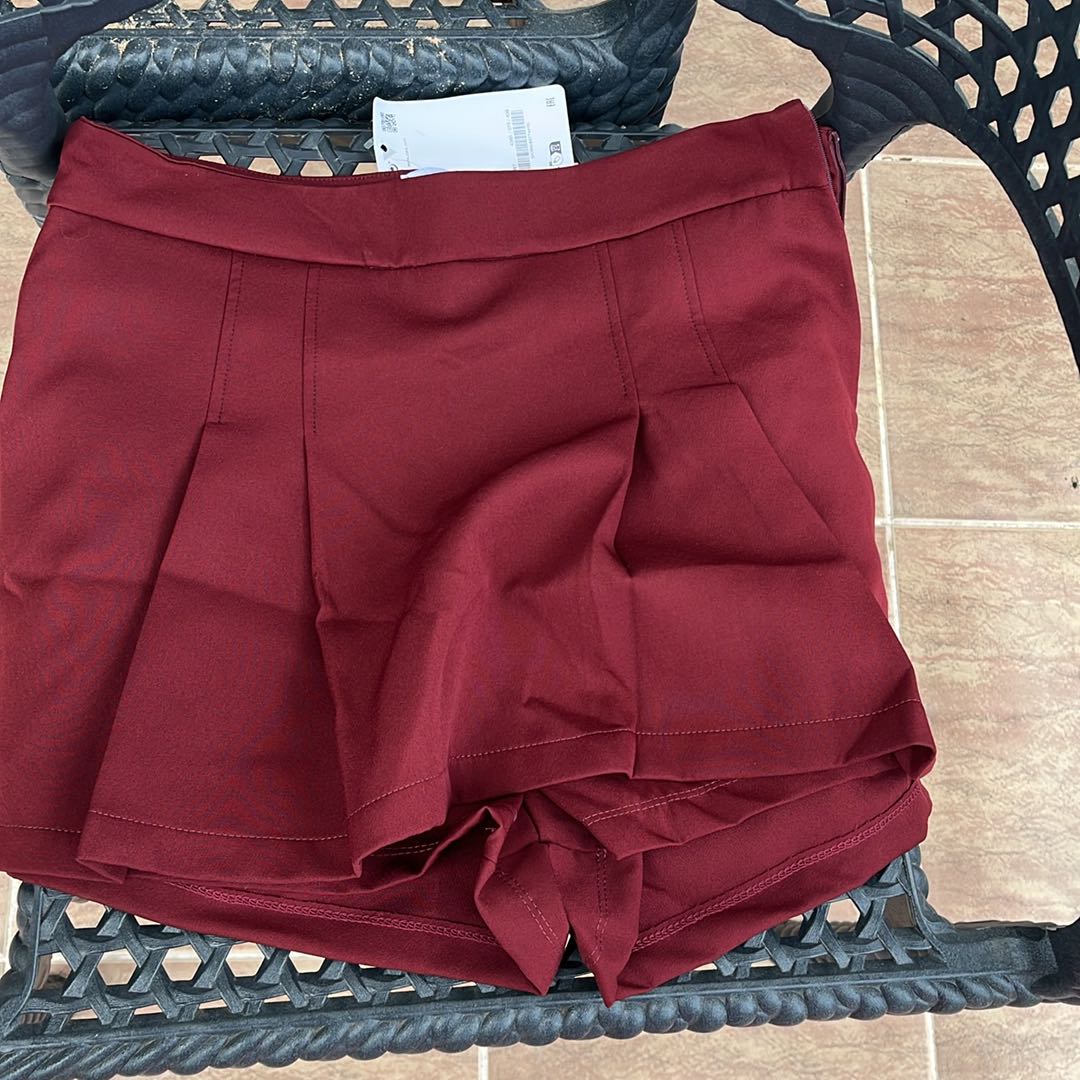 Bordo Pileli Şort — görsel 6/7