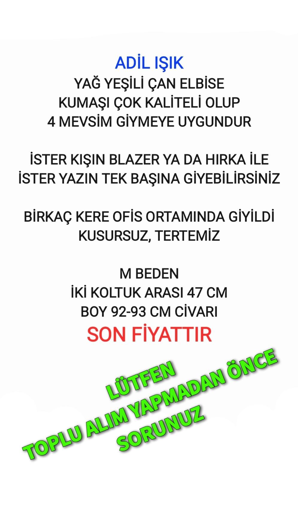 ADİL IŞIK ÇAN ELBİSE yağ yeşili — görsel 6/6