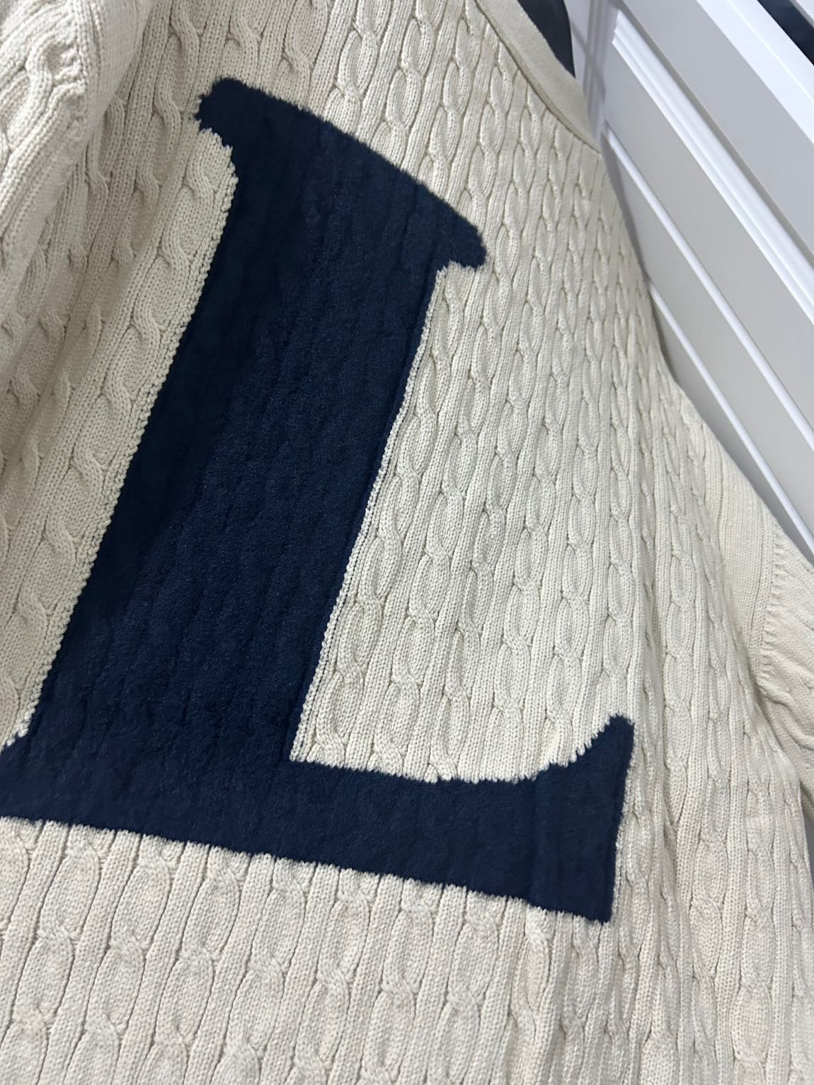 Lacoste Krem Örgü Hırka — görsel 3/3