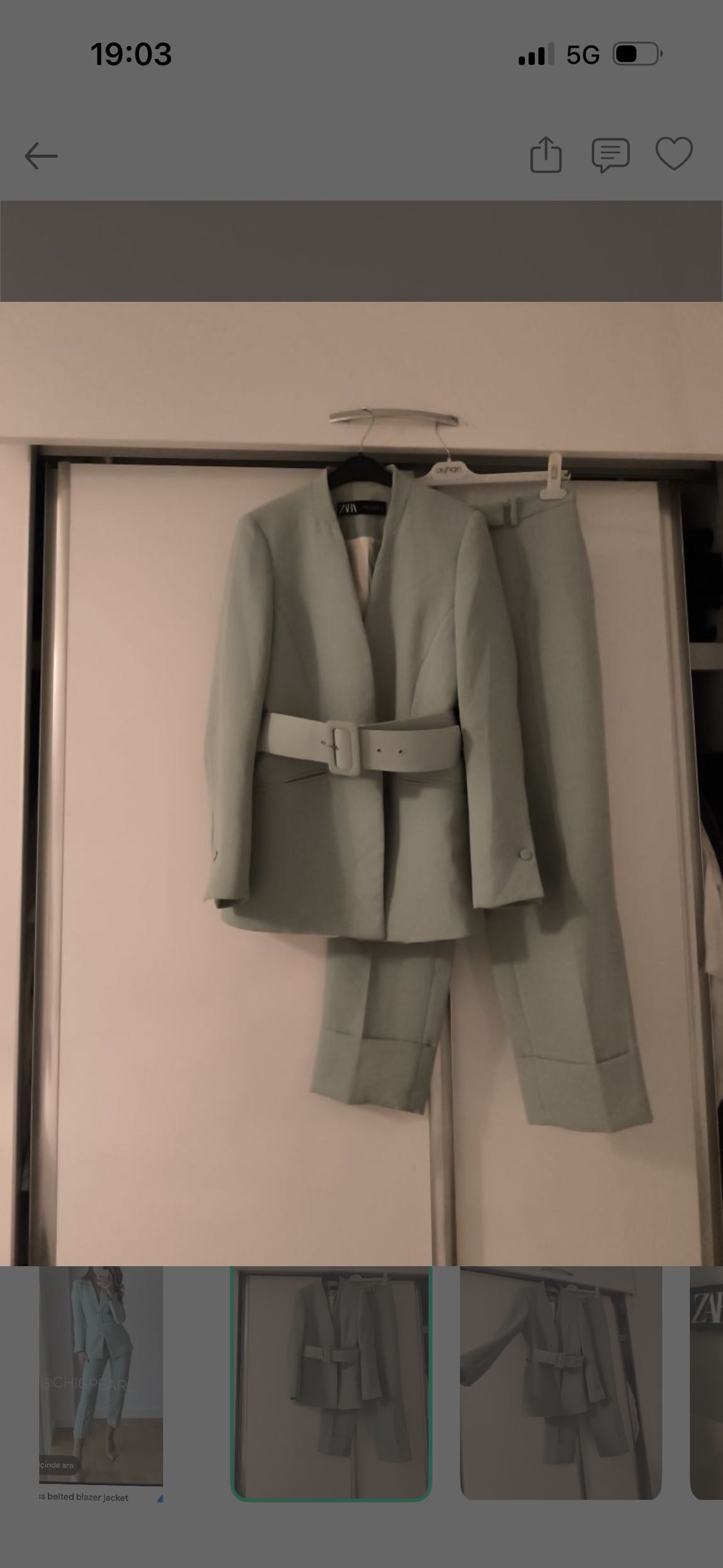 Zara Mint Yeşili Blazer Pantolon Takım — görsel 3/7