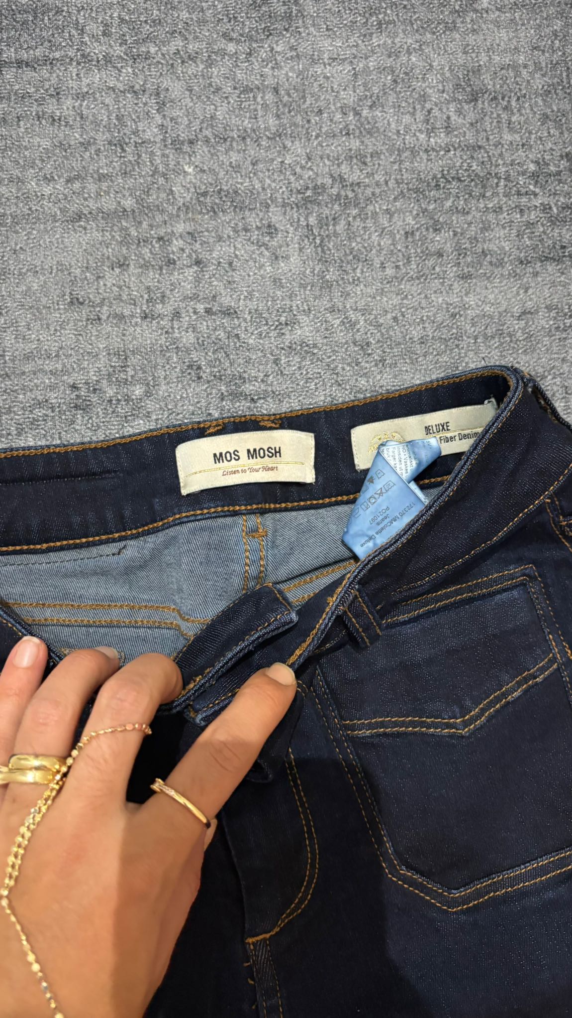 Lacivert Geniş Paça Kot Pantolon — görsel 5/7