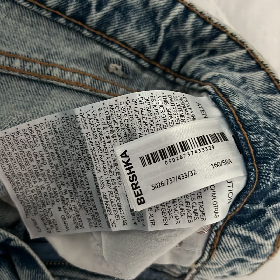 Bershka mavi kot pantolon — görsel 4/4