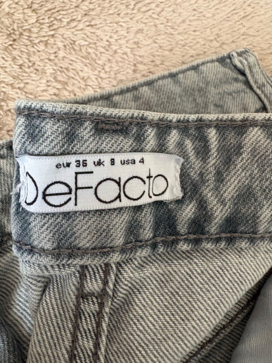 Defacto Straight Fit kargo cepli jean — görsel 7/9