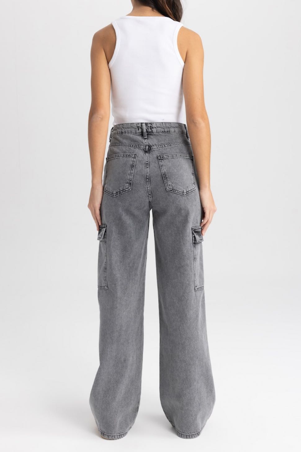 Defacto Straight Fit kargo cepli jean — görsel 2/9