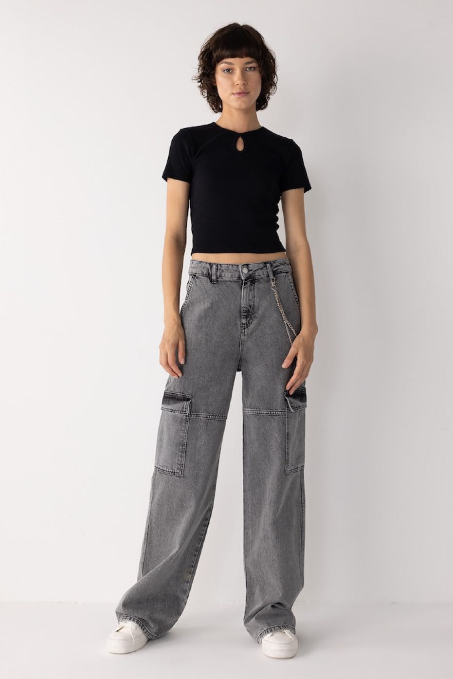 Defacto Straight Fit kargo cepli jean — görsel 4/9