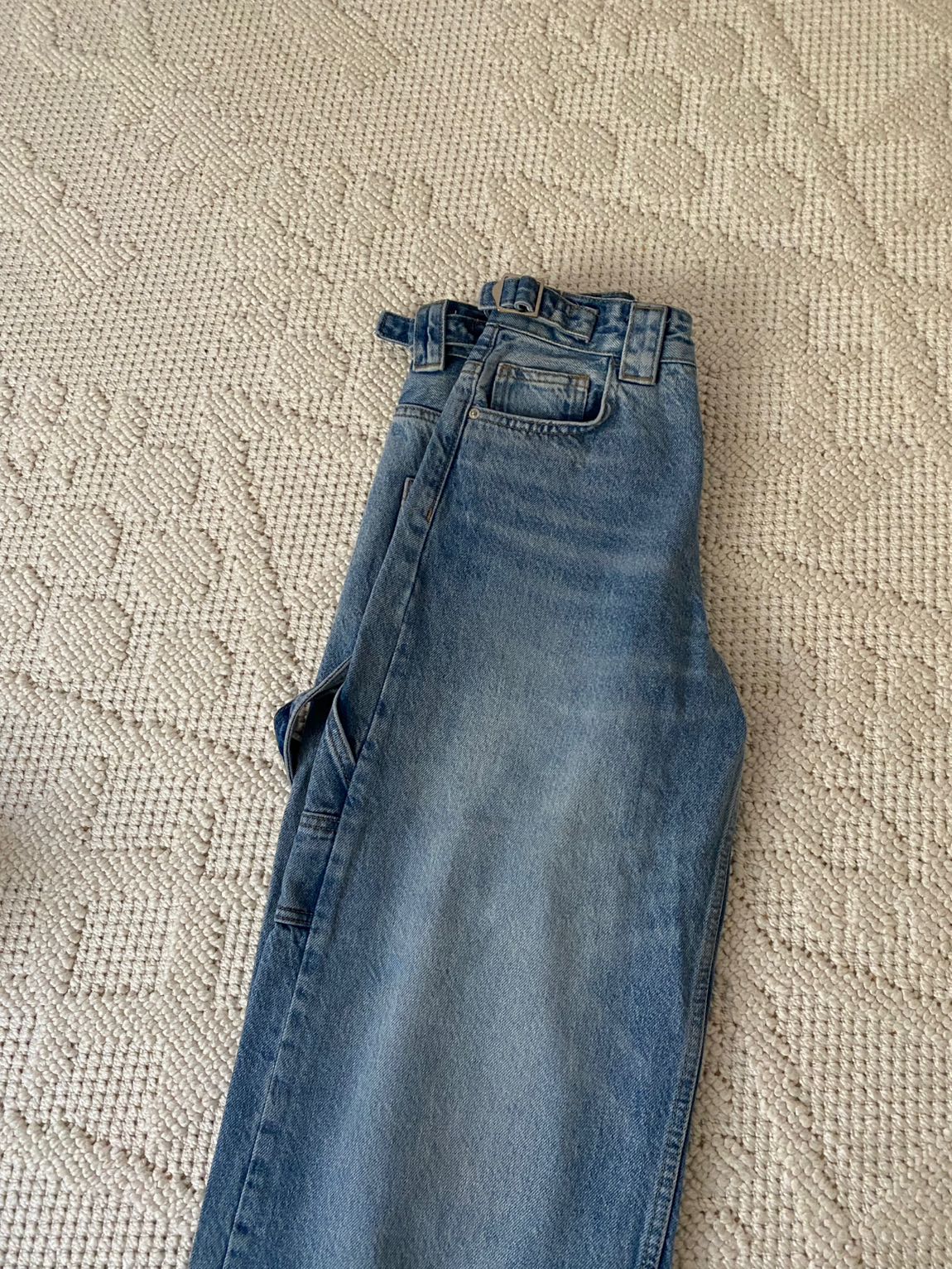 BERSHKA Mavi Kot Pantolon — görsel 2/5