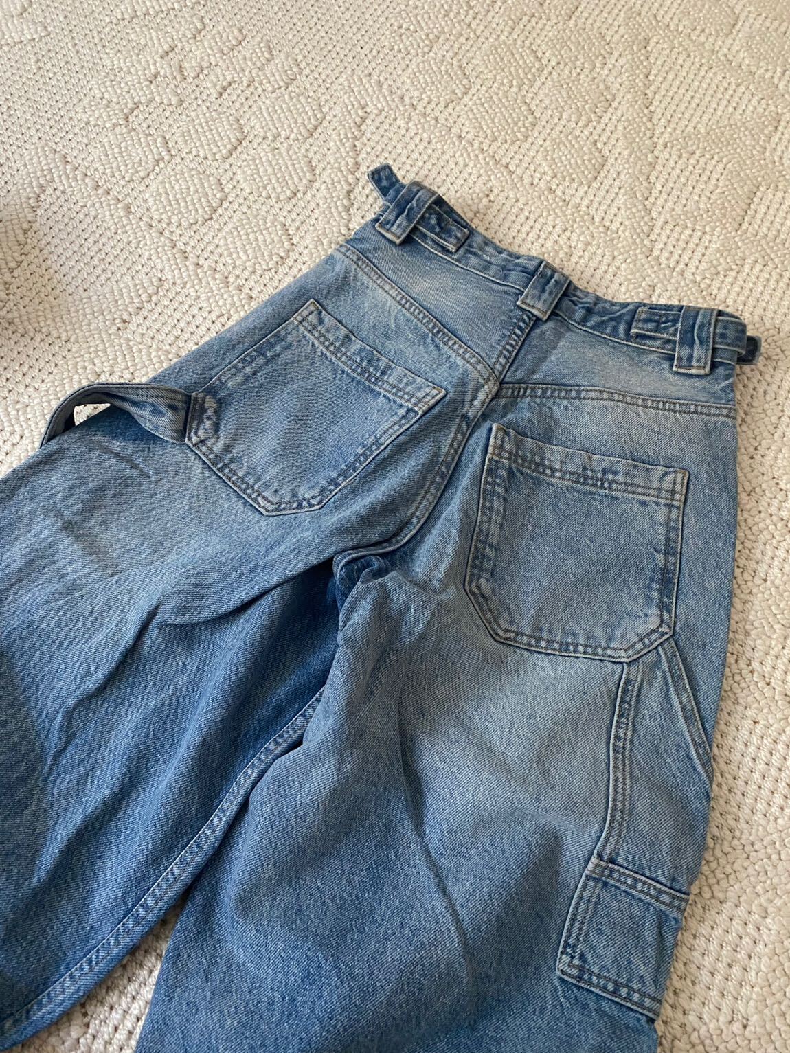 BERSHKA Mavi Kot Pantolon — görsel 4/5