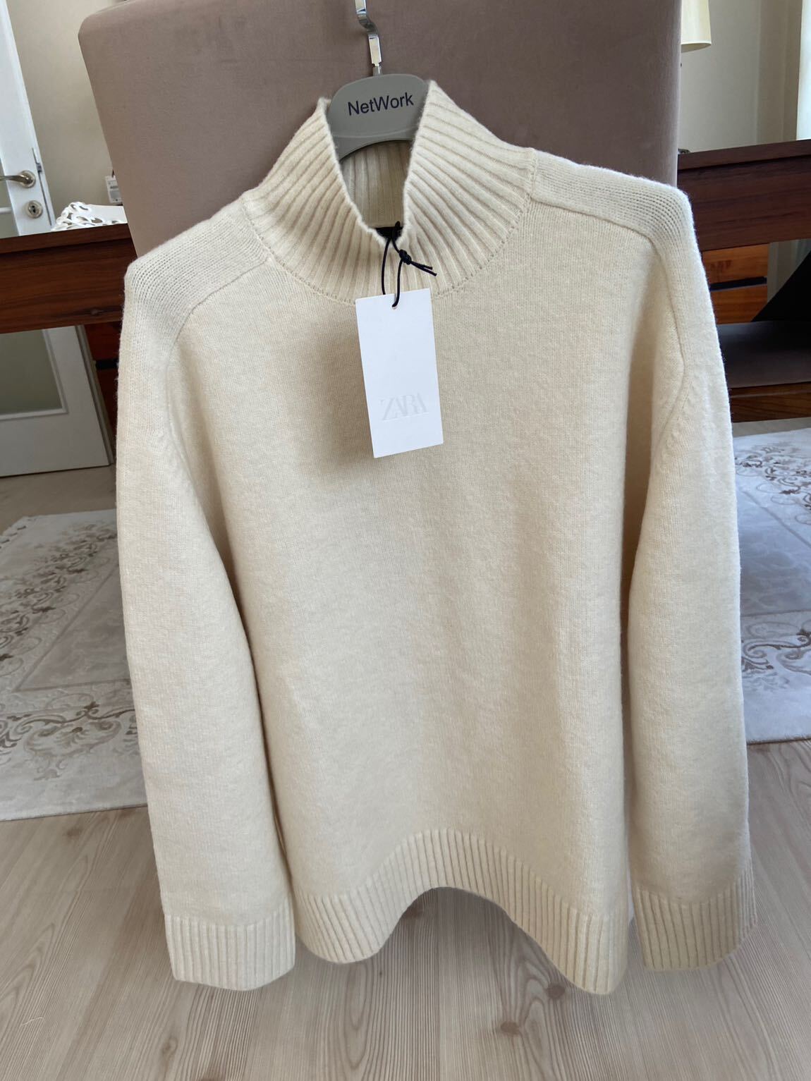 Zara Krem Balıkçı Yaka Kazak — görsel 3/9