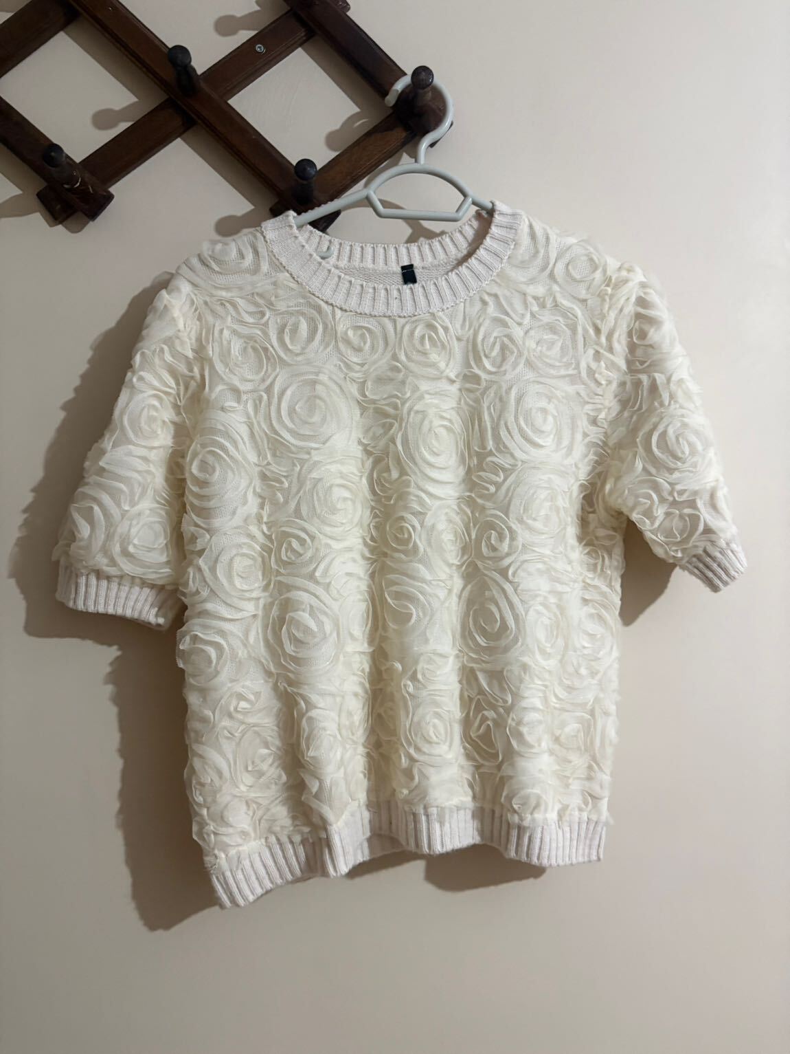 🧶TRENDYOL MİLLA Krem Rosette Triko — görsel 3/7
