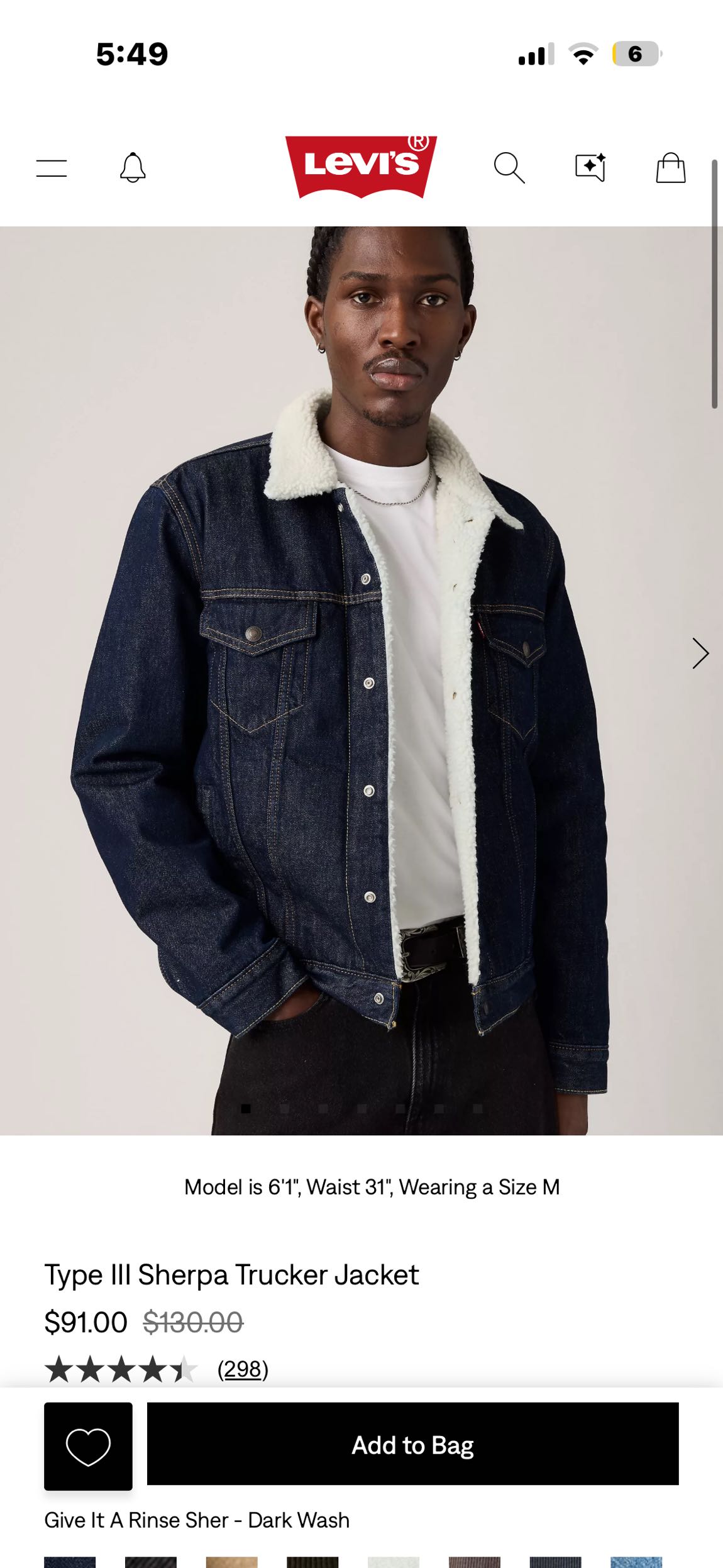Levis Erkek Kurklu Kot Ceket — görsel 2/9