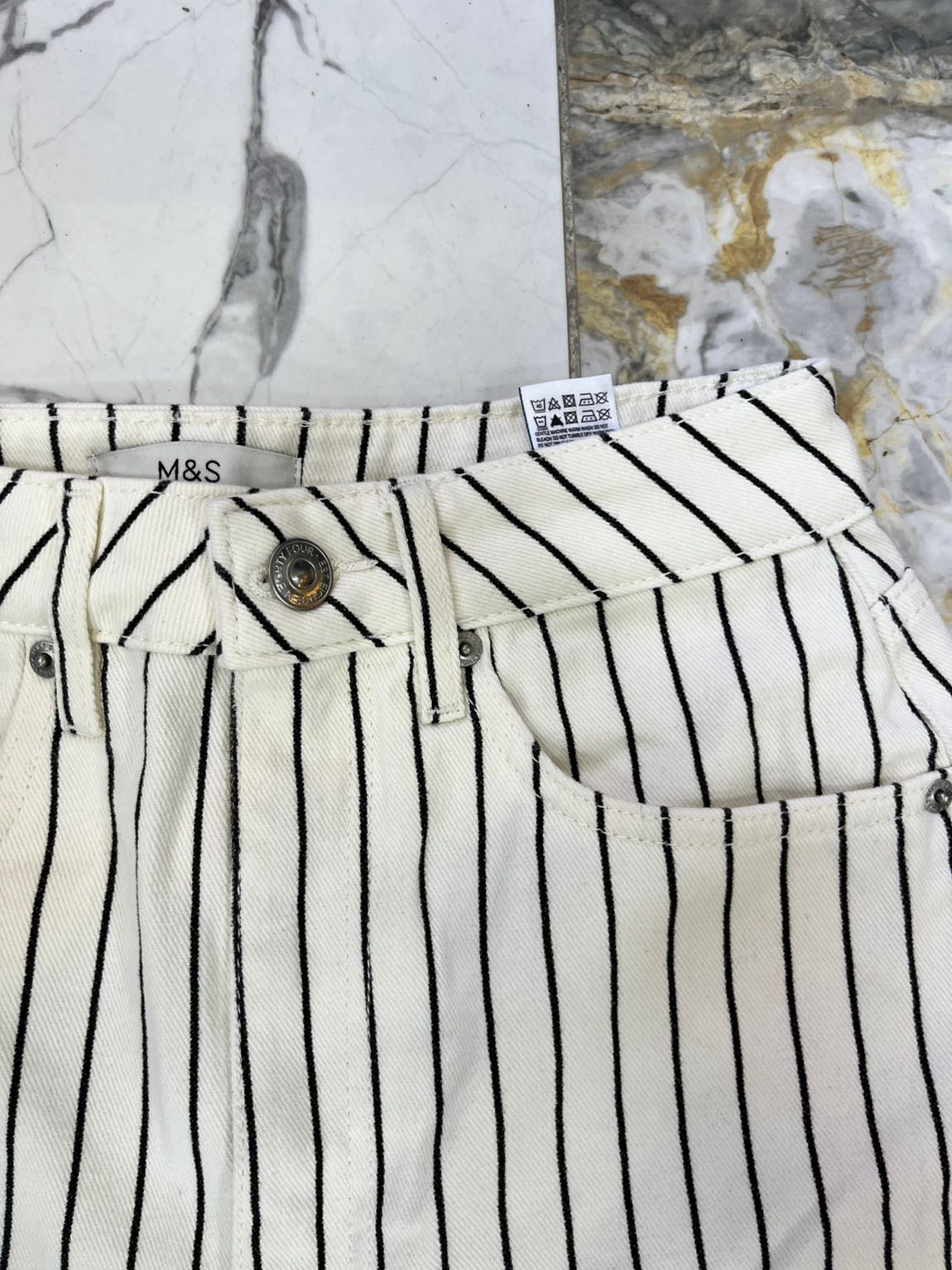 Çizgili Bol Paça Pantolon — görsel 7/8