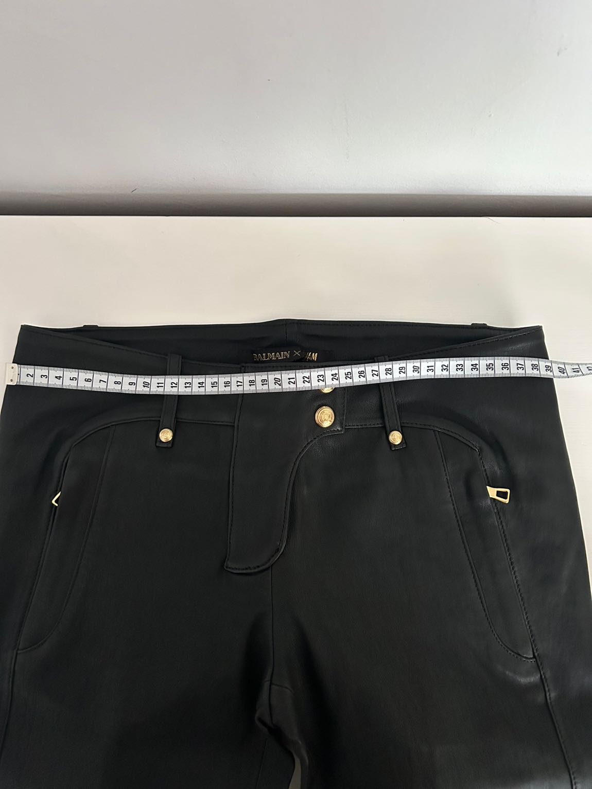 Balmain Siyah Gercek Deri Pantolon — görsel 7/8