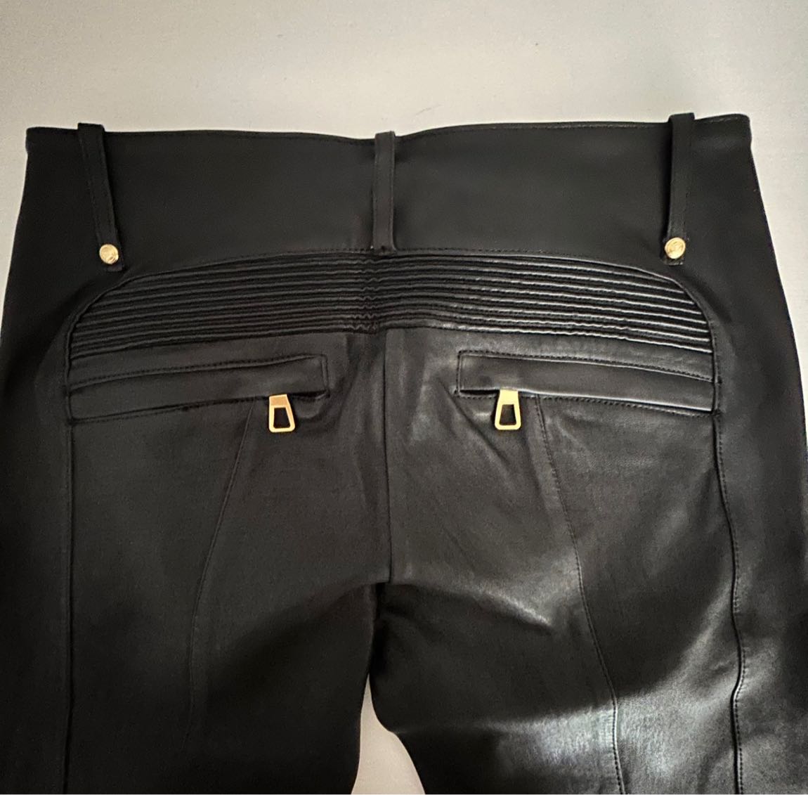 Balmain Siyah Gercek Deri Pantolon — görsel 5/8