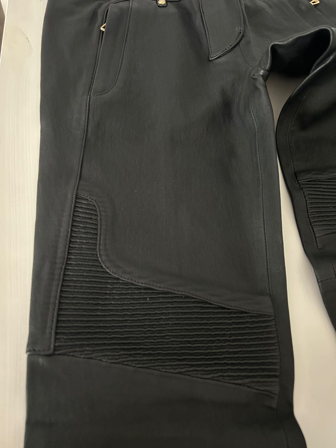Balmain Siyah Gercek Deri Pantolon — görsel 6/8