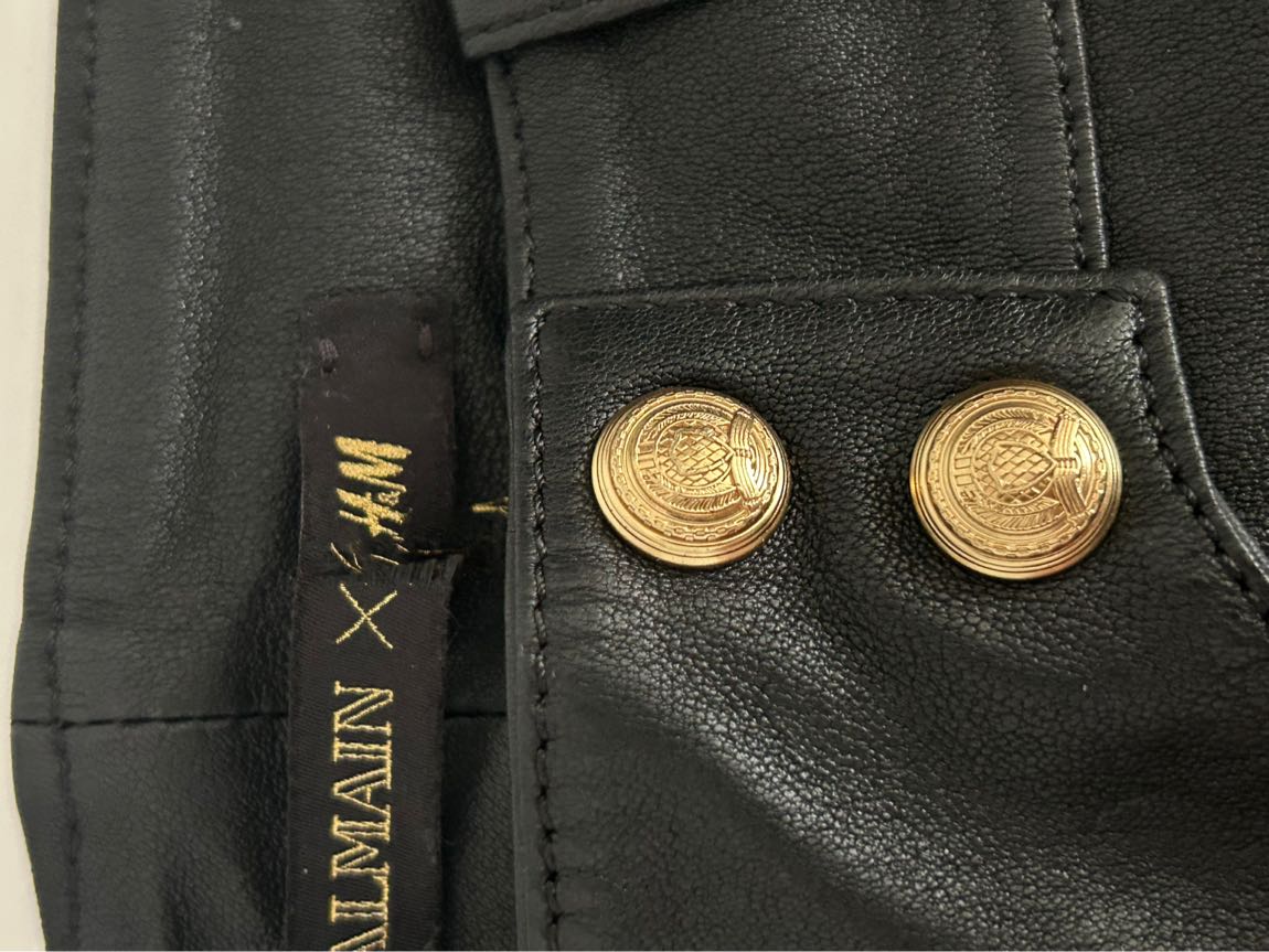 Balmain Siyah Gercek Deri Pantolon — görsel 3/8