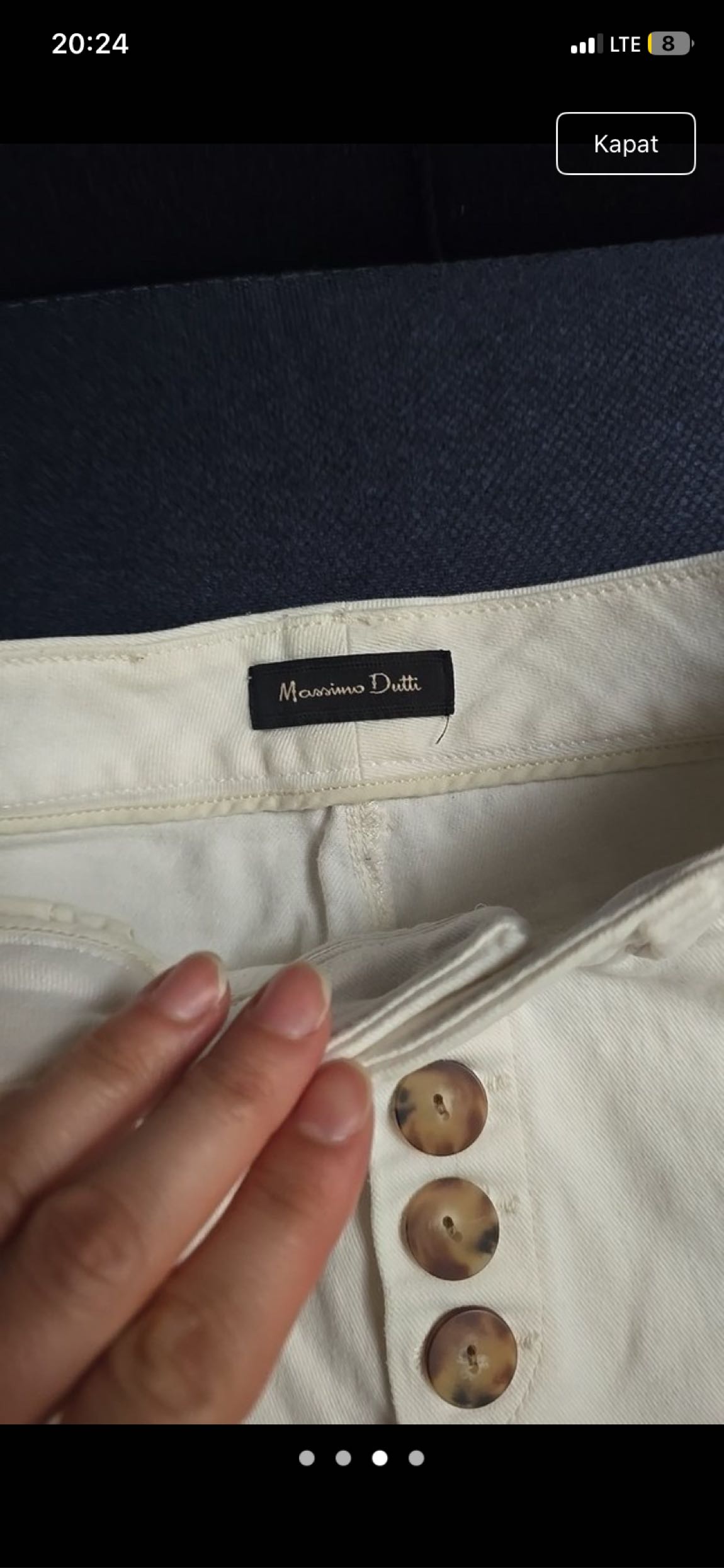 Massimo Dutti Ekru Yüksek Bel Pantolon — görsel 3/3