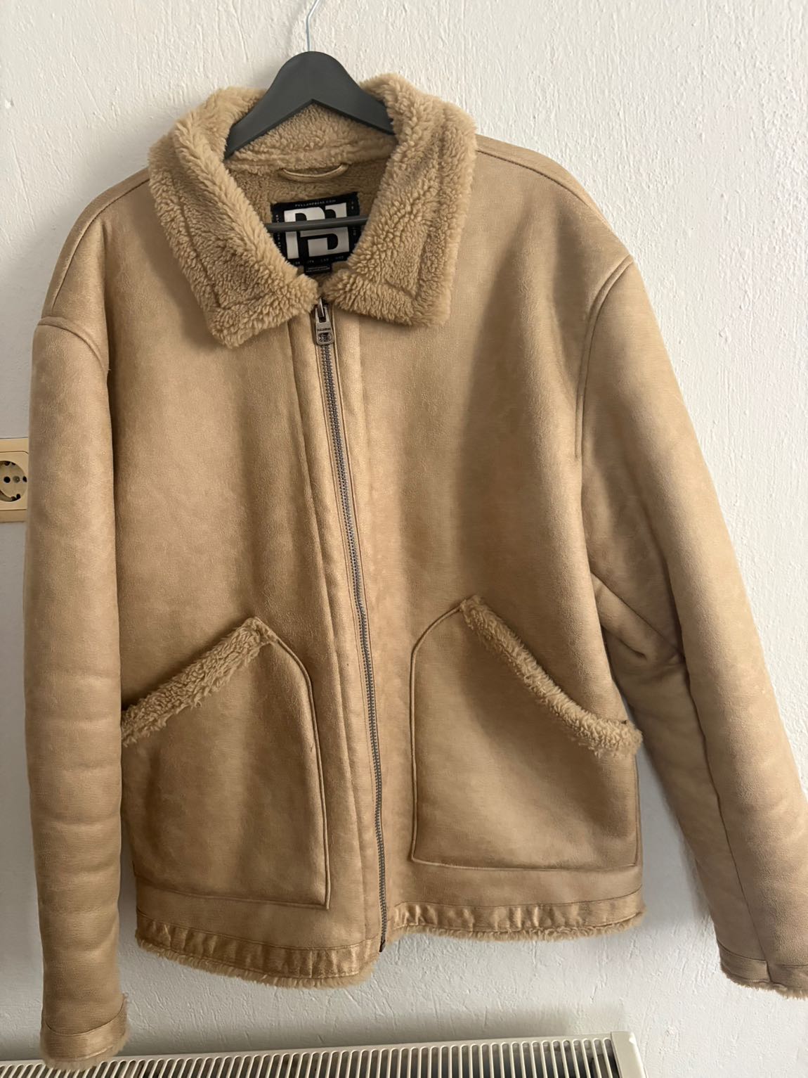 Pull&Bear Suni Deri Peluş Mont — görsel 3/3