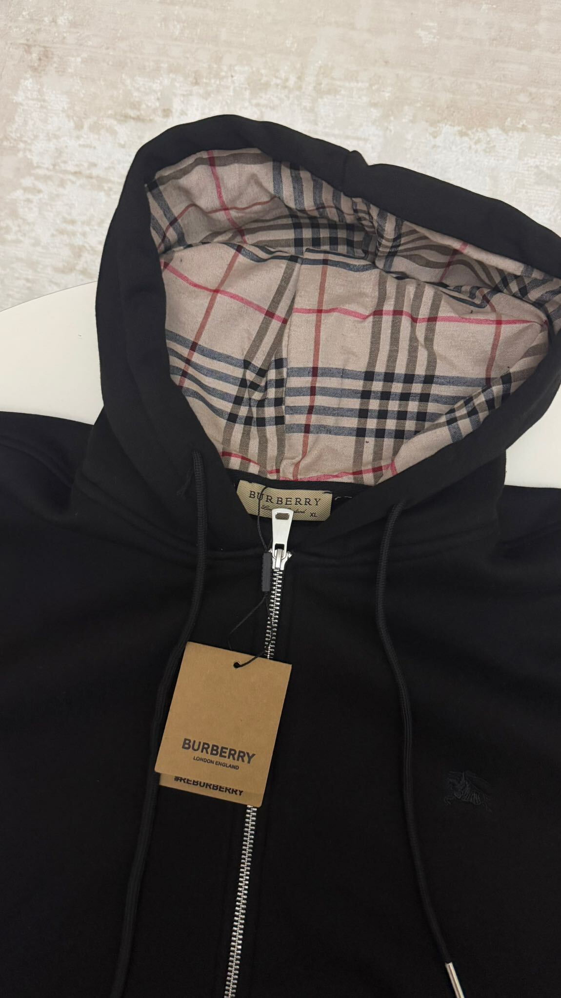 Siyah Burberry Kapüşonlu Hırka — görsel 5/6