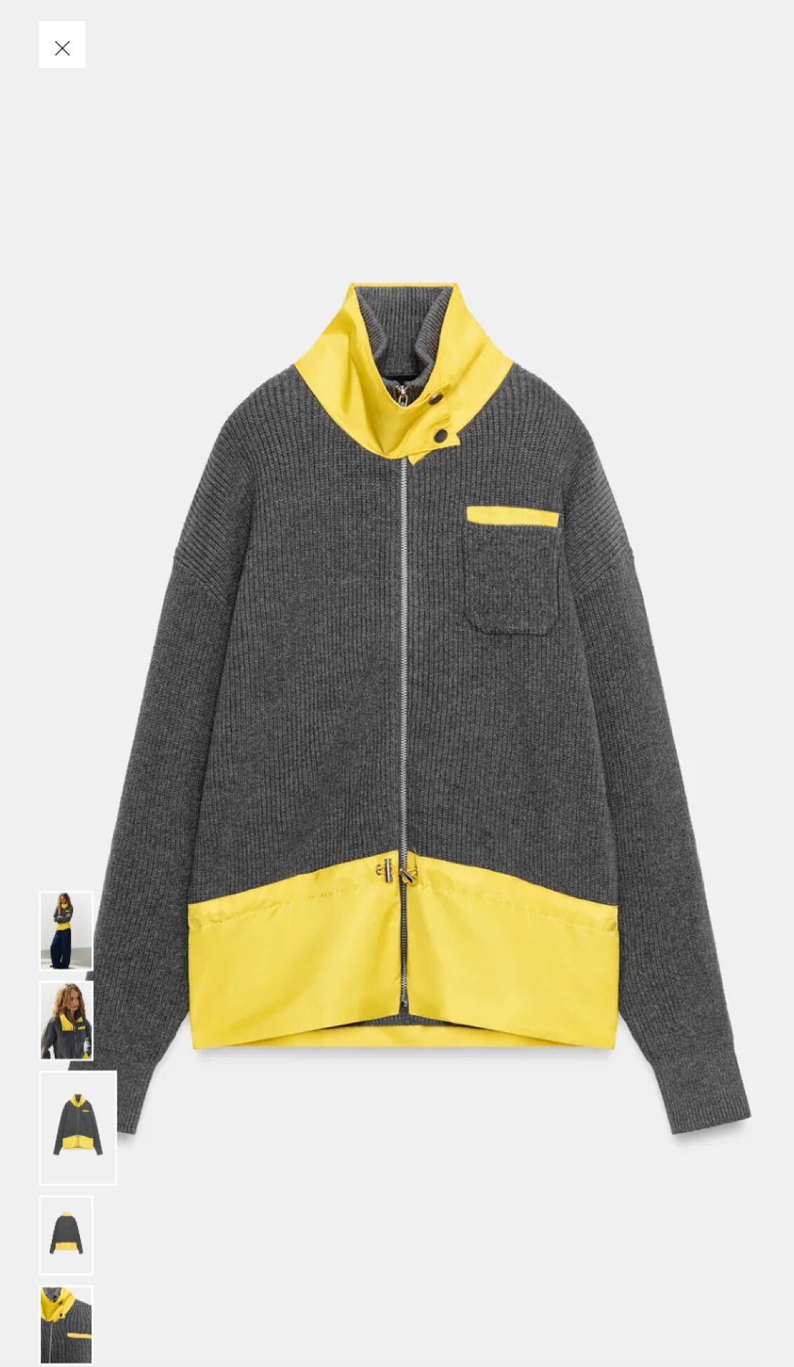Zara Gri Sarı Fermuarlı Sweatshirt — görsel 2/11
