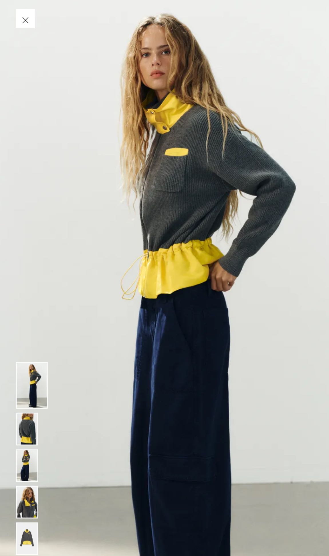 Zara Gri Sarı Fermuarlı Sweatshirt — görsel 4/11