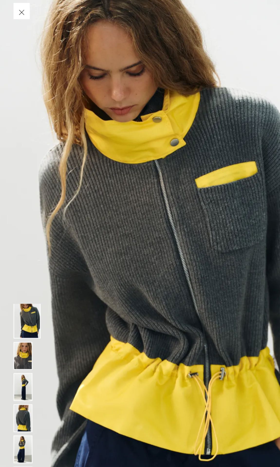 Zara Gri Sarı Fermuarlı Sweatshirt — görsel 5/11