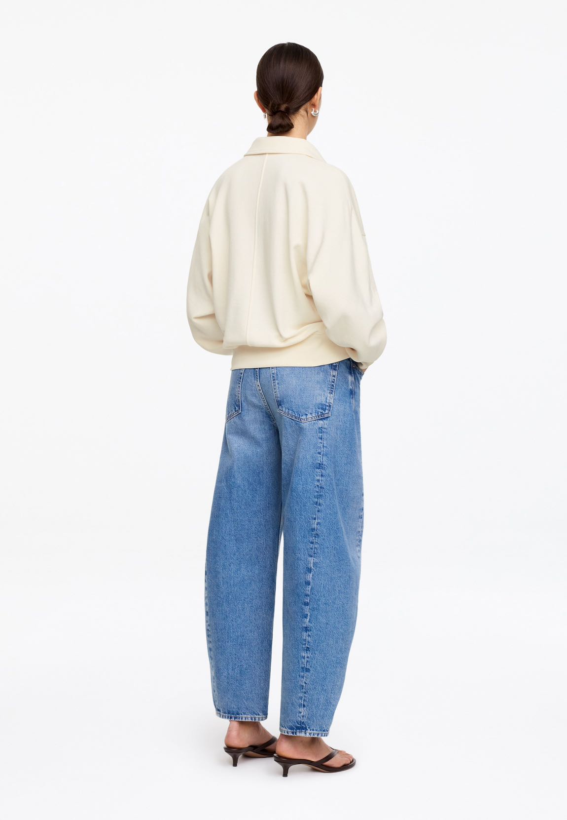 ARKET Krem Polo Yaka Sweatshirt — görsel 2/5