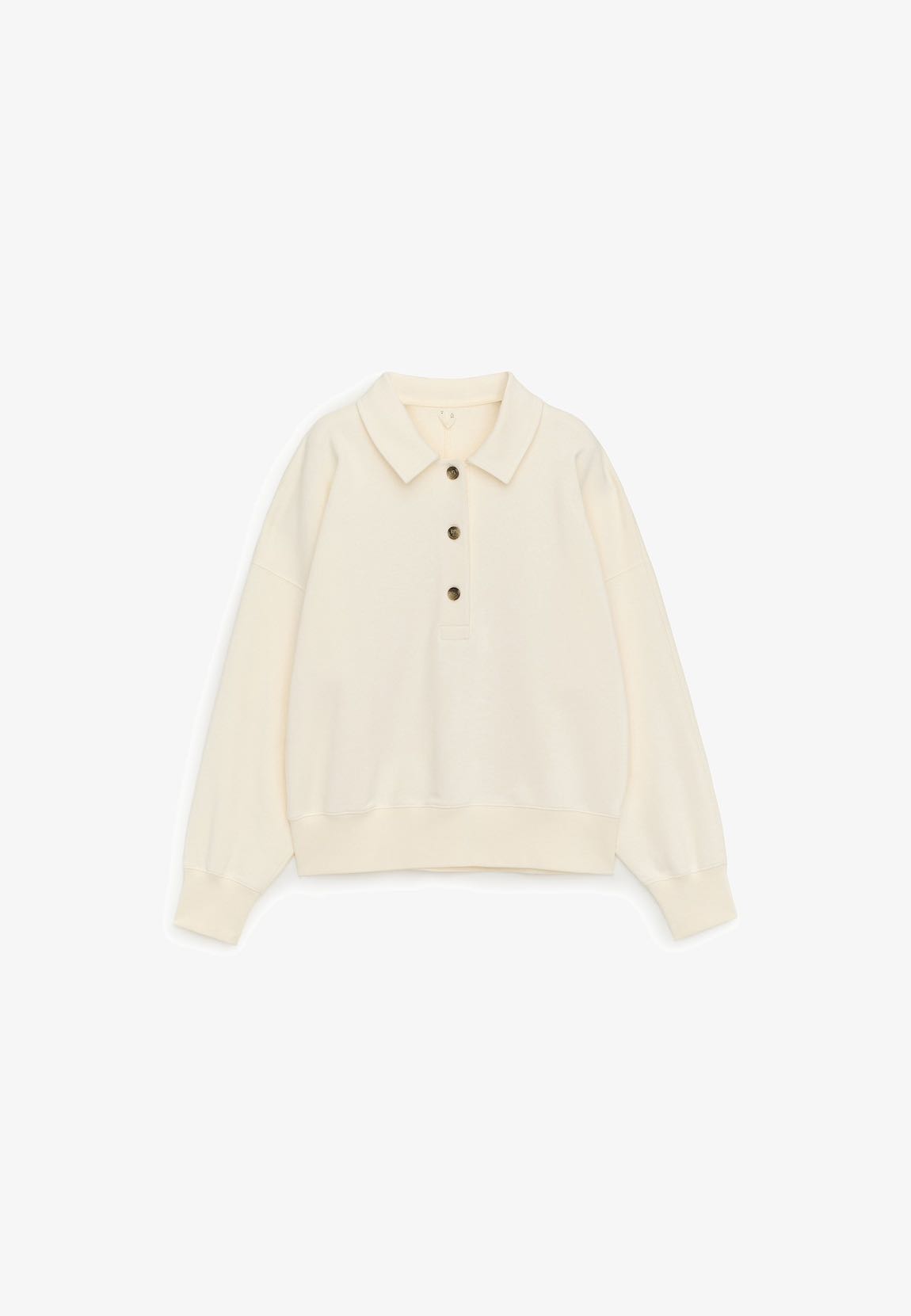 ARKET Krem Polo Yaka Sweatshirt — görsel 5/5