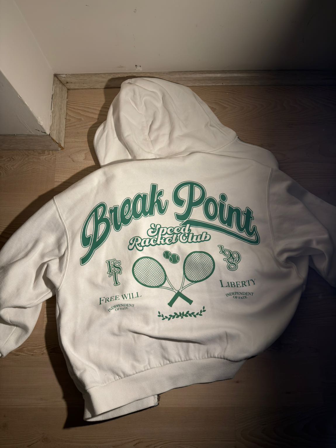 Bershka Beyaz Fermuarlı Sweatshirt — görsel 4/4