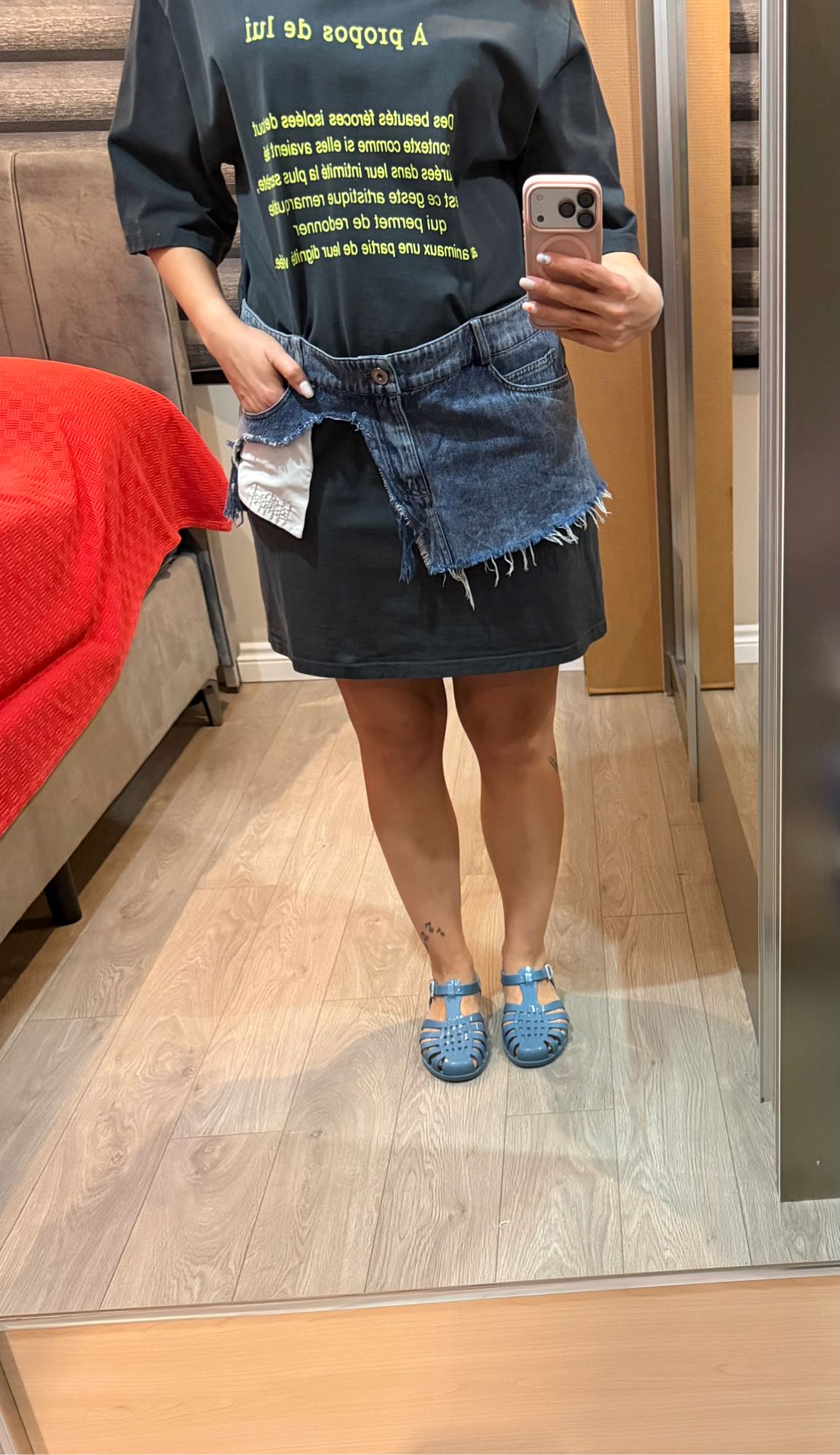 Twist Siyah Tişört Elbise — görsel 7/8