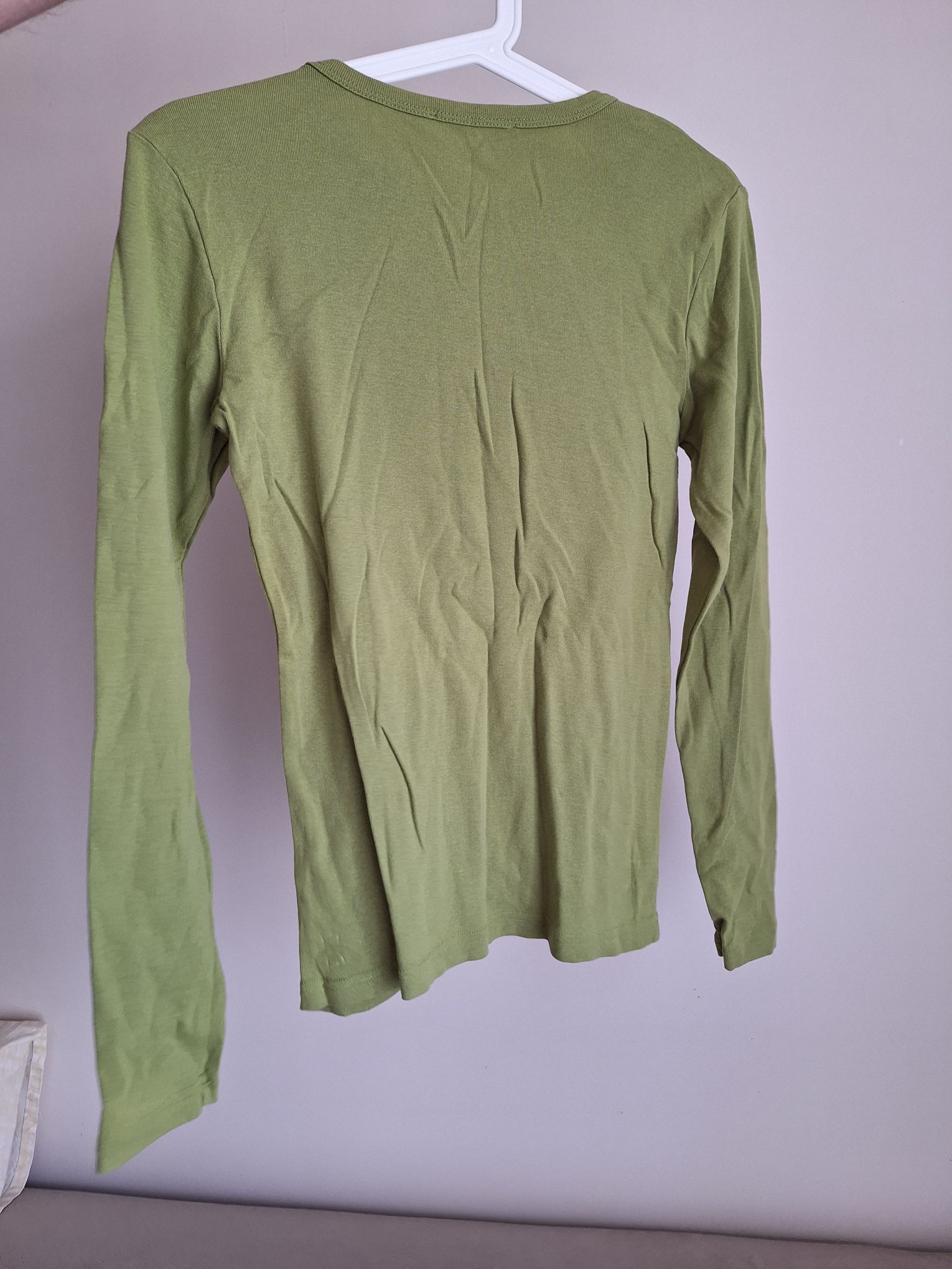 Y2K Slim fit basic Yeşil uzun kol Tisort — görsel 3/10