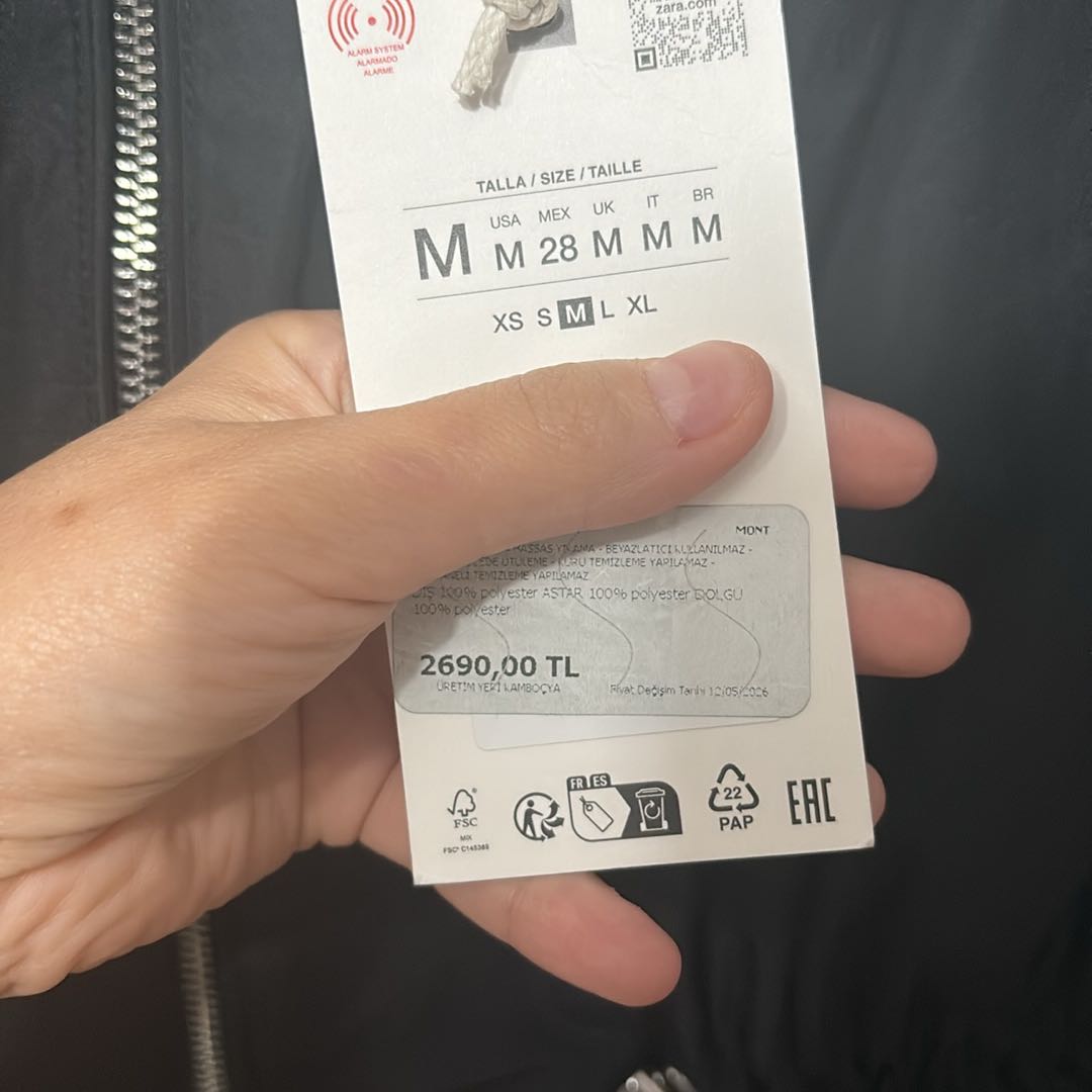 Zara Dik Yaka Şişme Mont — görsel 4/5