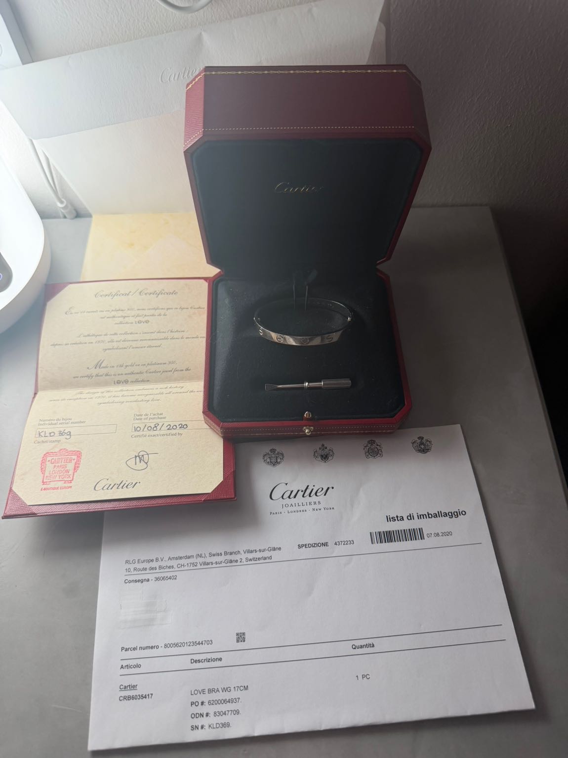 Cartier Beyaz Altın Bileklik 17 Beden — görsel 4/11