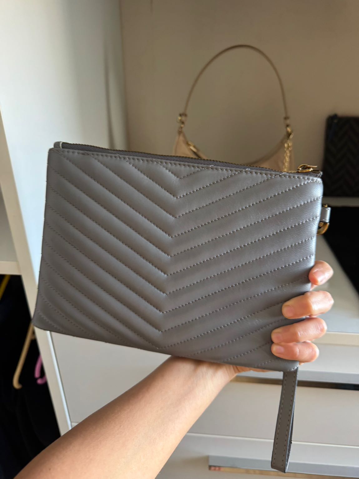 Saint Laurent Gri Çanta ithal — görsel 9/14