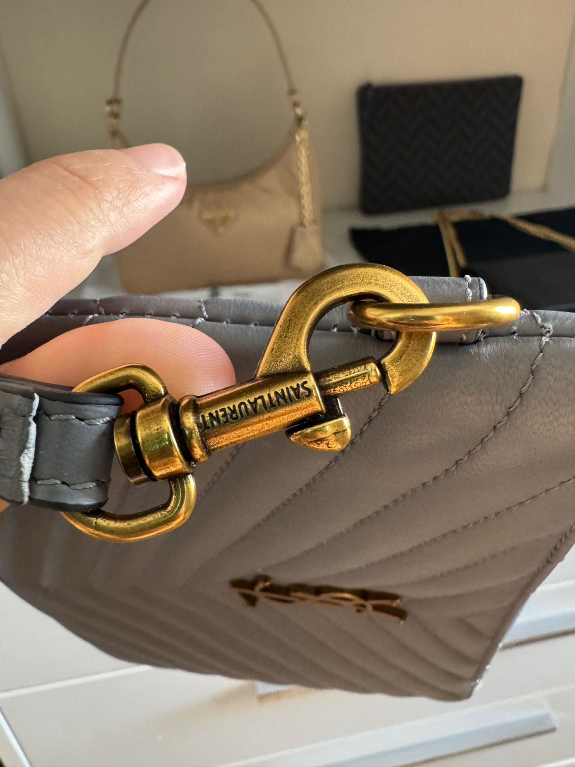 Saint Laurent Gri Çanta ithal — görsel 4/14