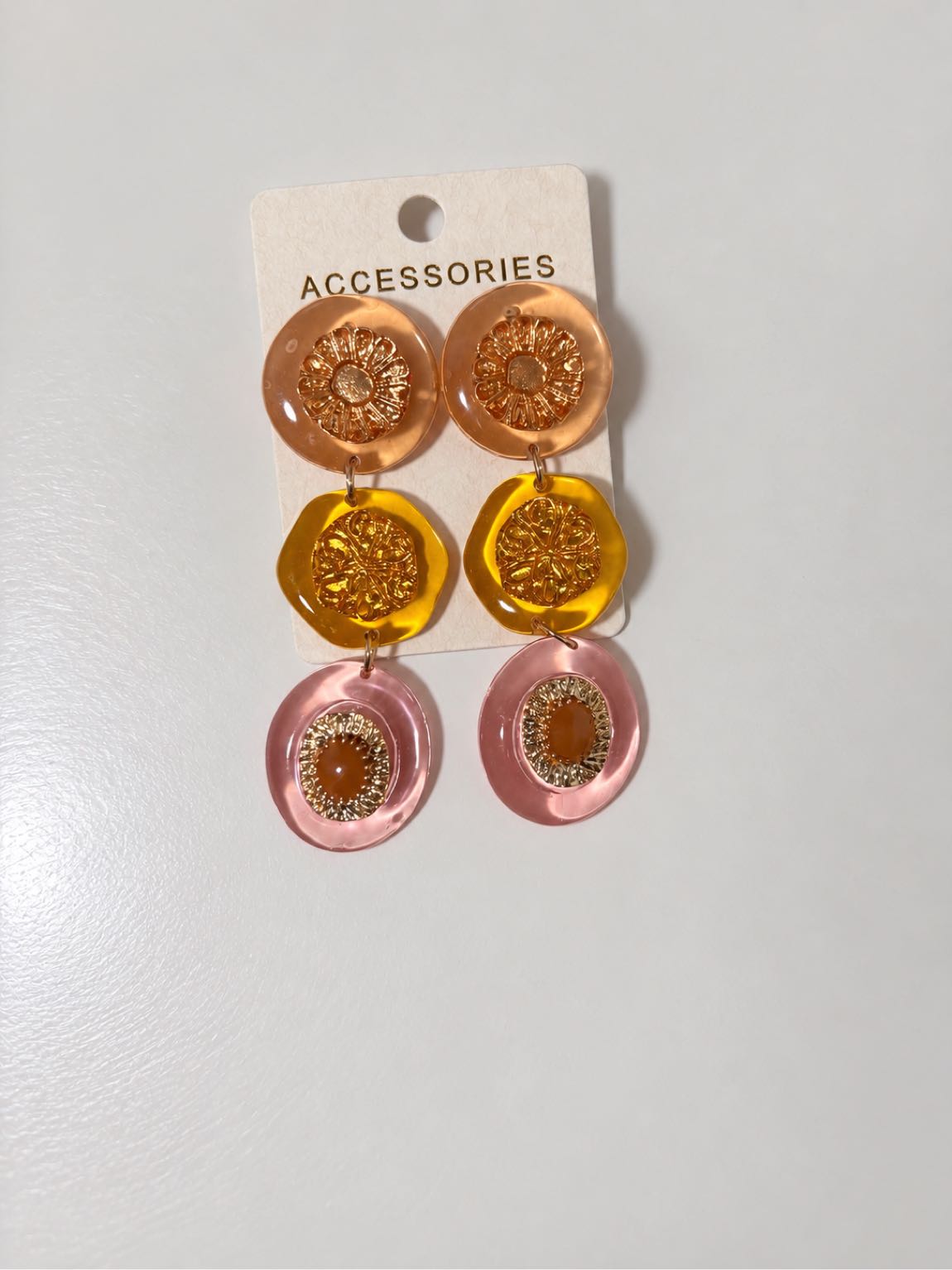 Zara Model Reçine Çiçekli Büyük Küpe — görsel 4/4