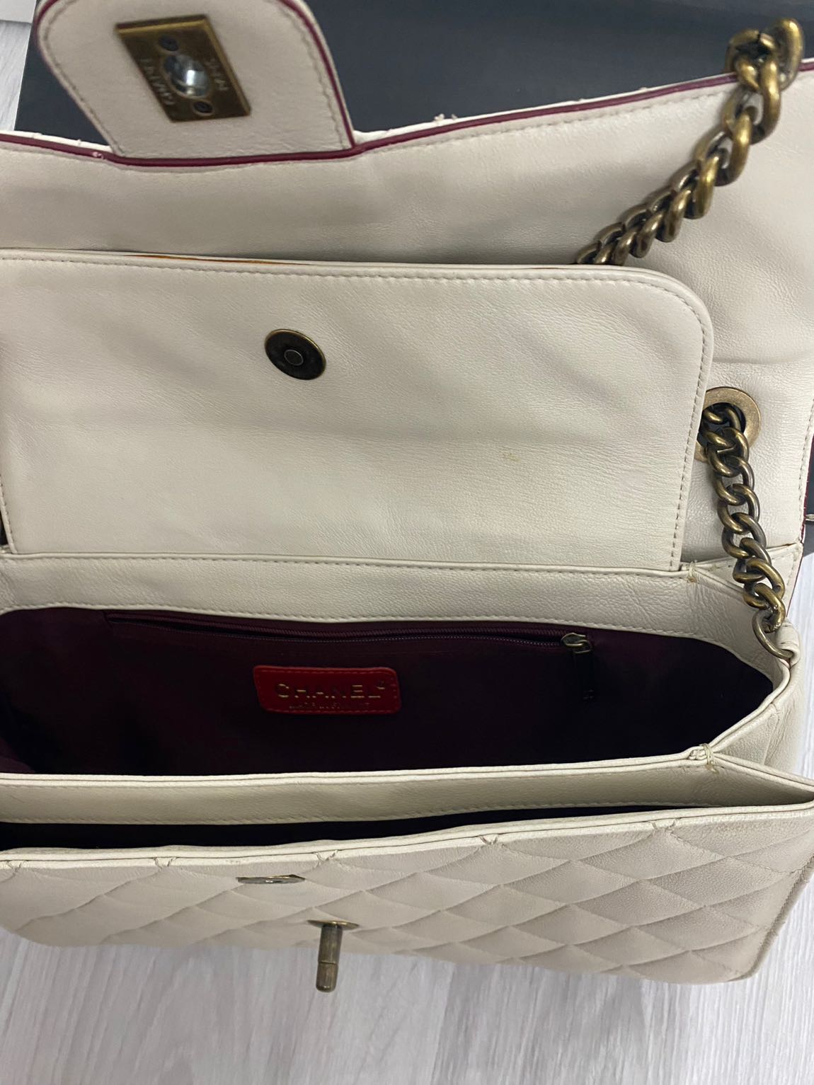 Chanel Krem büyük Omuz Çantası — görsel 9/11